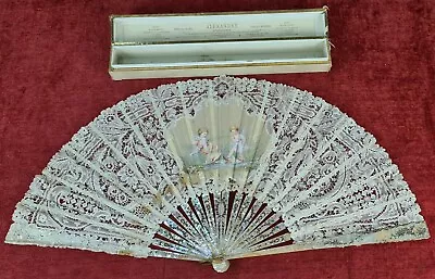 Alexandre Fan. Crochet Embroidery. Mother-of-pearl Sticks. Xix Century. • $1000