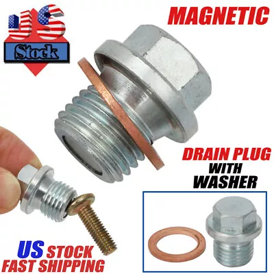 MAGNETIC Oil Drain Plug W/ Gasket Washer MDP541S For Ford F-150 F-250 F-350 F450 • $10.99