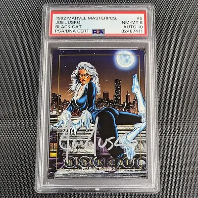 1992 Marvel Masterpieces #5 Black Cat PSA 8 Jusko AUTO 10 Pop 1 - 1 Higher • $150