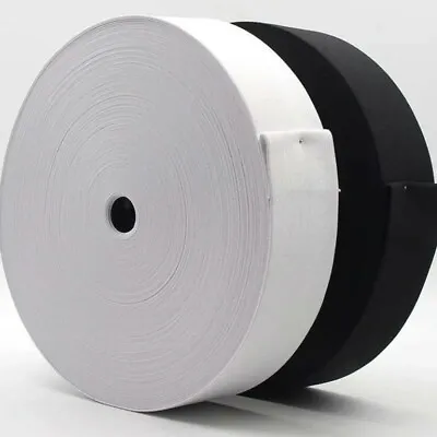 Flat Woven 1cm 1.5cm 2cm Wide Tailoring Craft Sewing Elastic Black & White • £2.79