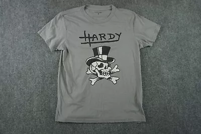 Ed Hardy Shirt Mens Medium Gray Big Boys Iron Gray Skull Short Sleeve • $17.15