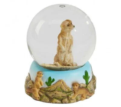 Ravensden Meerkat Snow Globe 8cm - M003me Zoo Shake Waterball Glitter Ornament • £8.75