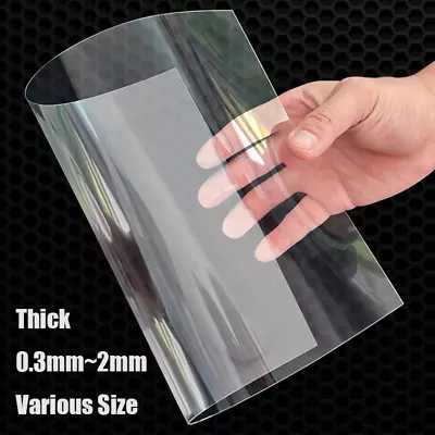 Clear PVC Plastic Sheet Thin Translucent Thick 0.3mm-2mm Plastic Panel PVC Plat • $5.02