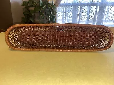 Vintage Bread Basket French Italian Baguette Wicker Braided Wicker 17” Long • $25.99