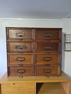 Stolzenberg Antique Oak Filing Cabinet Drawers 2x4 Units Unrestored Original • £800