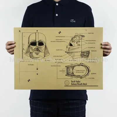  Darth Vader Helmet Breath Mask Patent Drawing Poster Wall Houses • £13.06