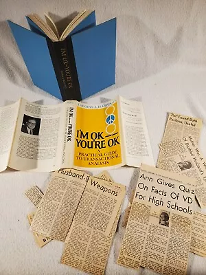 VINTAGE I'M OK--YOU'RE OK Thomas Harris HCDJ 1969 1st Ed. Transactional Analysis • $13.50