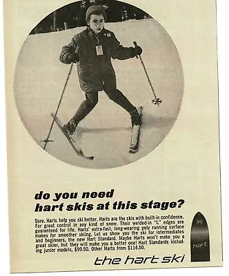 1966 HART Snow Skis For Beginners? Vintage Print Ad • $8.95