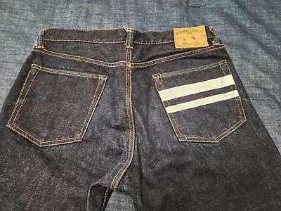 Momotaro 16oz Indigo Selvedge Denim 'GTB' Jeans Wide Straight 0405-SP 35 • $179.99