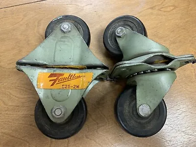 $23.95 • Buy Faultless 2 1/2” Vintage Caster Wheel Set 4