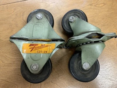 $23.95 • Buy Faultless 2 1/2” Vintage Caster Wheel Set 4