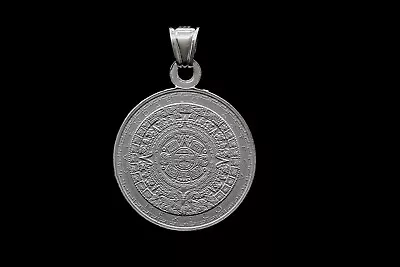 Round  Mayan Calendar Pendant  Aztec God Tonatiuh  Fine Silver 999 • $36