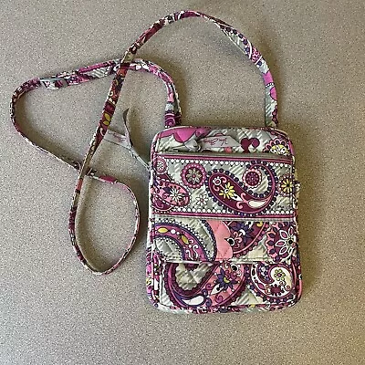 Vera Bradley Mini Hipster Crossbody Purse Bag Paisley Meets Plaid Print Pockets • $12.50