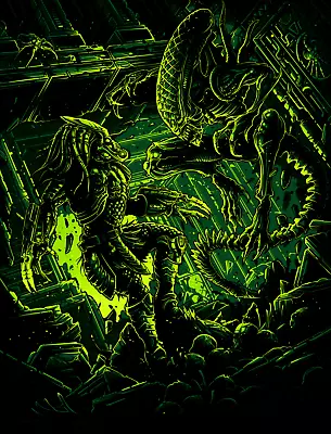 Alien Vs Predator Glow In Dark Dan Mumford 18x24 Signed Numbered X/30 Mondo • $150