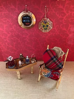 Dollhouse Miniatures Artisan Made 10pc Lot Coffin Table Metal Rocking Chair • $7.99