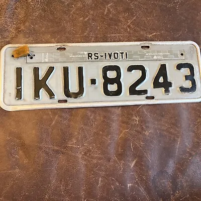Brazil 🇧🇷 Brazilian ￼License Plate Rare Ivoti Vintage RS Touch Up IKU 8243 • $29.75
