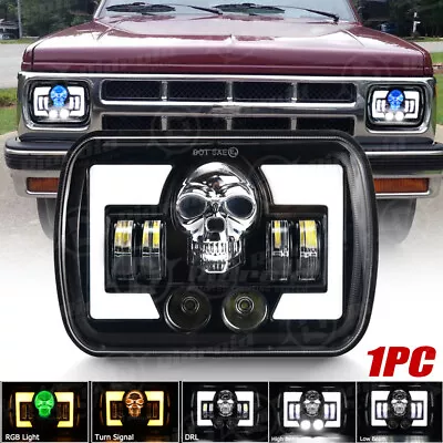 5X7 7X6 RGB LED Headlight Halo DRL Hi-Lo Beam For 82-93 Chevy S10 Blazer GMC S15 • $39.99