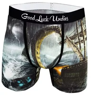 Good Luck Undies Men's Fish And Ocean Animal Boxer Brief Underwear Large Kraken • $41.84