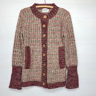 Vintage Rosanna Brown Mohair Blend Cardigan Sweater Womens Size Small • $35