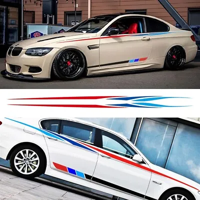 Tri-Color Stripe Decal Car Door Side Body Performance Sticker For BMW 1 3 4 5 6 • $15.99