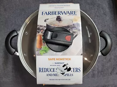 Farberware Smart Control 6 Qt Covered Stock Pot Black Diamond Max Non-stick Vent • $39.99