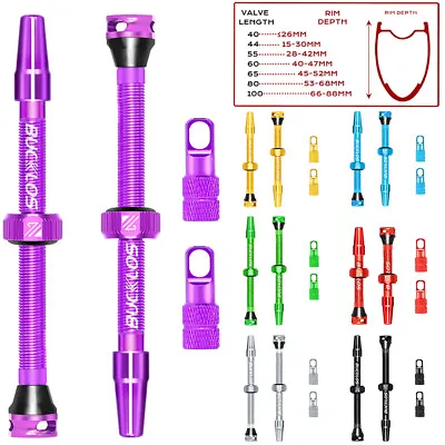 MTB Road Bike Tubeless 40/44/55/60/65/80/100mm Presta Valve Stem Removable Core • $13.17