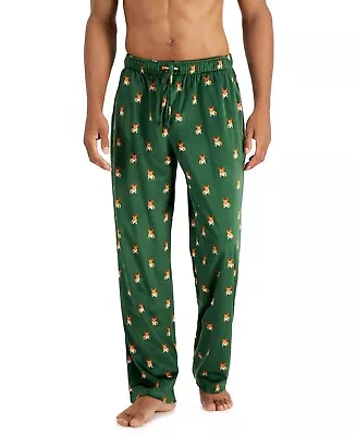 Club Room Mens Printed Fleece Pajama Pants Reindeer Dog Medium • $9.79