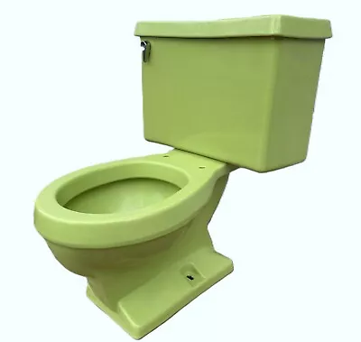 Vintage Lime Green Porcelain Toilet 1975 Eljer Bathroom Clean Retro We Ship • $899.99