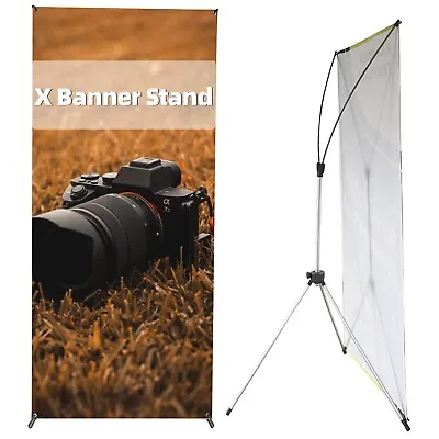 Premium Adjustable X Banner Stand 24  X 63  To 32  X 72  For Trade Show Display • $26.89