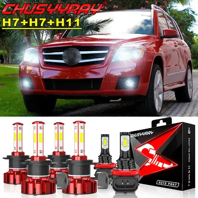 For Benz GL350 GLK350 2010-2012 LED Front Headlight Hi/Low Beam+Fog Light Bulbs • $49.99