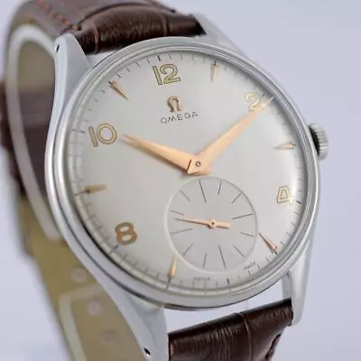 Authentic Omega Swiss Ref 2505 Manual Wind Vintage Steel Gents Watch Jumbo Size • $690