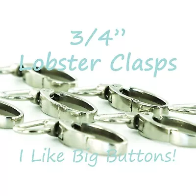 Lobster Clasps - 3/4  (20 Mm) - SILVER - Oval Swivel/Clips Key Fob/Purse/Handbag • $8.75