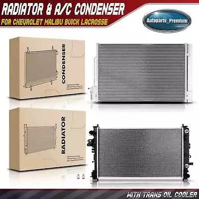 Aluminum Radiator & AC Condenser Cooling Kit For Chevrolet Malibu Buick LaCrosse • $131.99