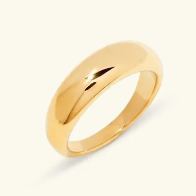Gold Ring Dome 18K Waterproof Gold Ring Stacking Ring Gold Dome Ring Size 5-8 • $24