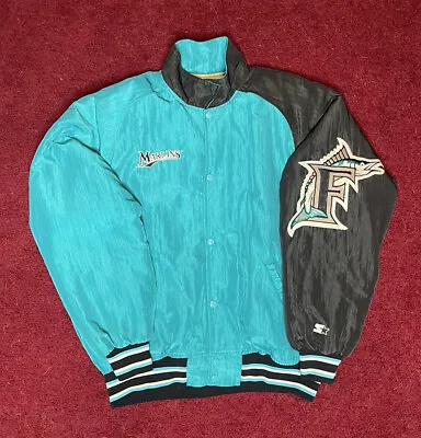 Vintage 1990s Florida Marlins Starter Diamond Collection ButtonUp Jacket Size. L • $100