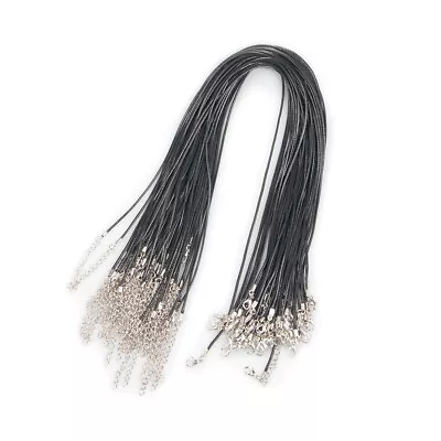 50PCS 18'' Waxed Cotton Leather String Charms Necklace Cords Wholesale Rope Lot • $8.59