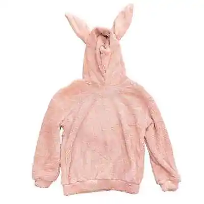 SHEIN Sherpa Bunny Ear Hoodie In Pink Size M • $14