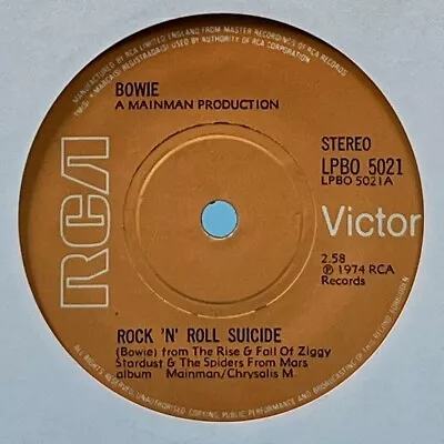 £7.95 • Buy Bowie - Rock 'N' Roll Suicide (1974) 7  Single Vinyl Record LPBO 5021