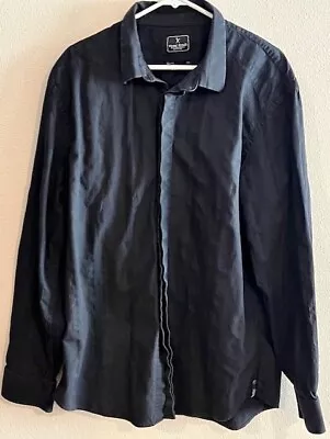 MARC ECKO Cut & Sew Button Down Shirt Long Sleeve Black Men's 2XL Cotton • $15