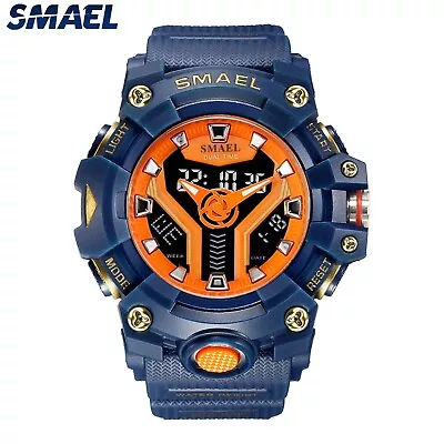 New SMAEL Dual Time Sport Watch Military Grade LED Light Shock Resistant Quality • $23.50