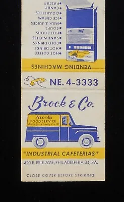 1940s? Old Truck Brock & Co. Industrial Cafeterias Vending Machines Philadelphia • $9.32