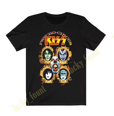 Kiss Psycho Circus Cotton Black Shirt For Fan Print Front DQ83712 • $19.99