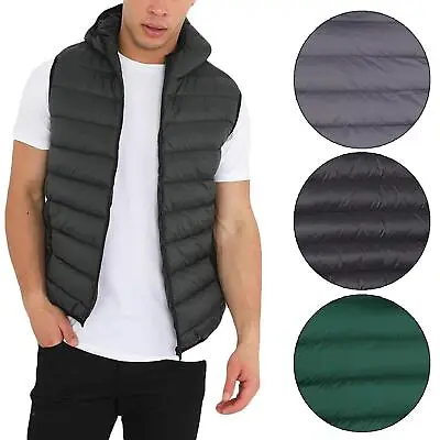 Mens Body Warmer Gilet Sleeveless Padded Puffer Quilted Hooded Jacket BRAVE SOUL • £20.99