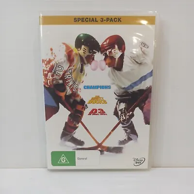 The Mighty Ducks Trilogy Box Set DVD Ice Hockey USA Pee Wee VGC R4 Free Postage • $9.01