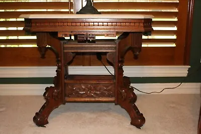 Antique Victorian Ornate Marble-top Parlor Table Walnut • $1850
