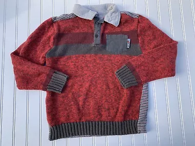 Naartjie Red Gray Sweater Size 9 Years Boys Shirt Rugby Collar Boutique • $18.74