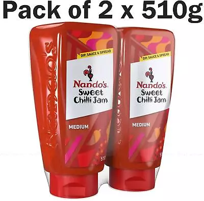 Nando's Sweet Chilli Jam Squeezy Medium Spicy Sauce Dip Spread Pack Of 2 X 510g • £11.49