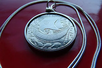$59.95 • Buy Beautiful Portuguese Galleon Ship Coin On A 30  925 Sterling Silver Snake Chain