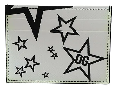 DOLCE & GABBANA Wallet White Leather DG Star Print Card Slot Holder RRP $250 • $69