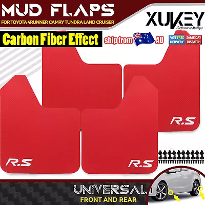 RED Carbon Fiber Mud Flaps Splash Guards Universal Car Trunk Wheel Fender Liner/ • $27.08